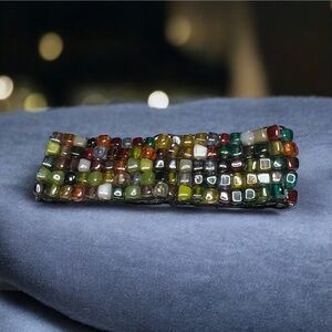 Multi Color Glass Bead Multi Strand Stretch Bracelet Art Bohemian Summer Beach